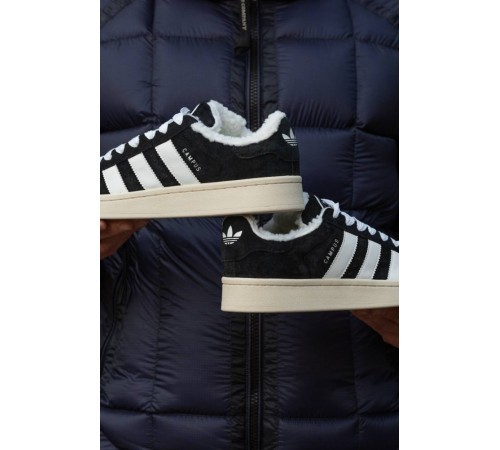 Зимові Adidas Campus Winter на хутрі  black\white