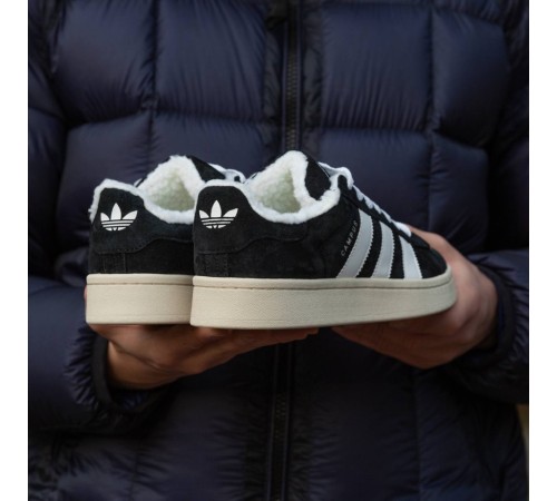 Зимові Adidas Campus Winter на хутрі  black\white