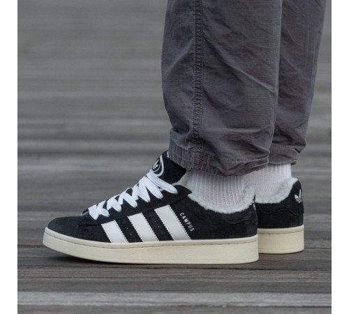 Зимові Adidas Campus Winter на хутрі  black\white