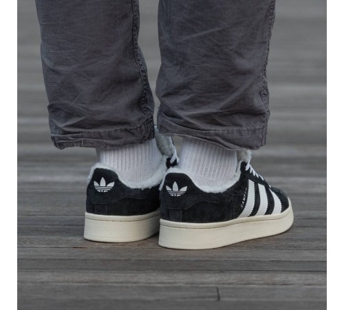 Зимові Adidas Campus Winter на хутрі  black\white