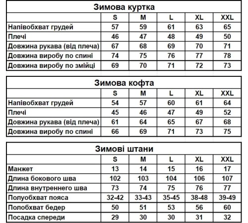 Комплект 3 в 1 куртка зимова + кофта на змійці + штани карта України RD264/RD009/RD275