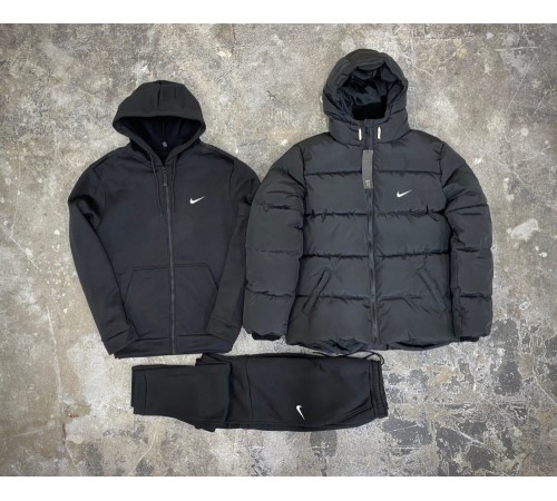 Комплект 3 в 1 куртка зимова + кофта на змійці + штани Nike RD266/RD015/RD277