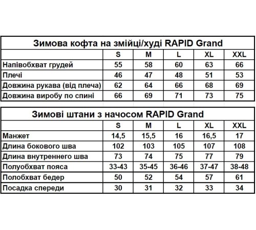 Зимовий спортивний костюм з начосом молочний худі + чорні штани RAPID Grand