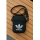 Барсетка чорна small Adidas білий логотип