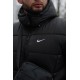 Комплект чоловічий Nike: куртка зимова "Frost" чорна + штани з тринитки утеплені чорні. Барсетка та рукавички У Подарунок!