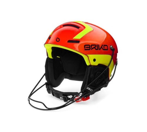 Шолом гірськолижний з металевим захистом підборіддя Briko Slalom (54 cм) Orange F Yellow FL (2002JMO-54)