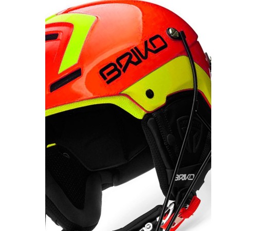 Шолом гірськолижний з металевим захистом підборіддя Briko Slalom (54 cм) Orange F Yellow FL (2002JMO-54)