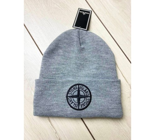 Шапка Stone Island cіра