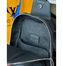 Мужская Сумка Louis Vuitton Avenue Sling Monogram Eclipse s040-2 Черный