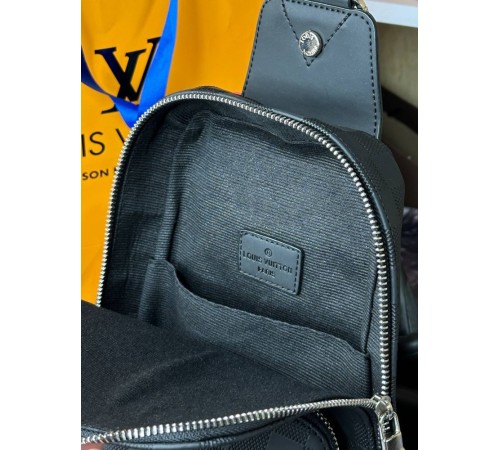 Мужская Сумка Louis Vuitton Avenue Sling Monogram Eclipse s040-2 Черный