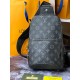 Мужская Сумка Louis Vuitton Avenue Sling Monogram Eclipse s040-2 Черный