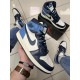 Кроссовки Nike Air Jordan 1 (blue / white) (ТОП качество)