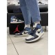 Кроссовки Nike Air Jordan 1 (blue / white) (ТОП качество)