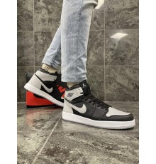 Кроссовки Nike Air Jordan 1 (серые, серый знак)