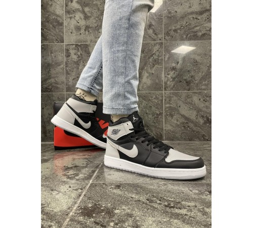 Кроссовки Nike Air Jordan 1 (серые, серый знак)