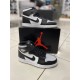 Кроссовки высокие Nike Air Jordan 1 (black white gray)