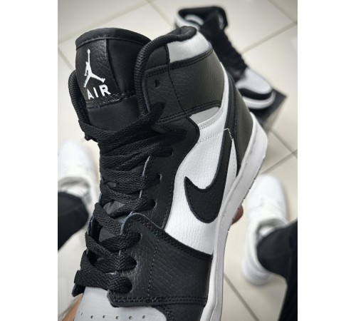 Кроссовки высокие Nike Air Jordan 1 (black white gray)