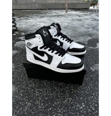 Кроссовки высокие Nike Air Jordan 1 (white / black)