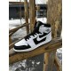 Кроссовки высокие Nike Air Jordan 1 (white / black)