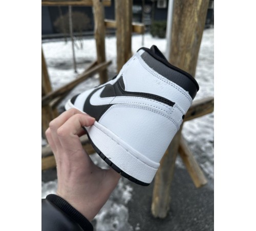 Кроссовки высокие Nike Air Jordan 1 (white / black)