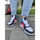 Кроссовки Nike Air Jordan 1 (белый\красный\синий\голубой)