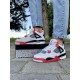 Кроссовки Nike Air Jordan Retro 4 (Белые с красным)