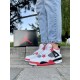 Кроссовки Nike Air Jordan Retro 4 (Белые с красным)