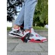 Кроссовки Nike Air Jordan Retro 4 (Белые с красным)