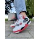 Кроссовки Nike Air Jordan Retro 4 (Белые с красным)