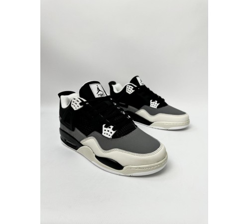 Зимние кроссовки Nike Air Jordan 4 Retro (black / gray / white)