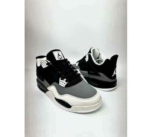 Зимние кроссовки Nike Air Jordan 4 Retro (black / gray / white)