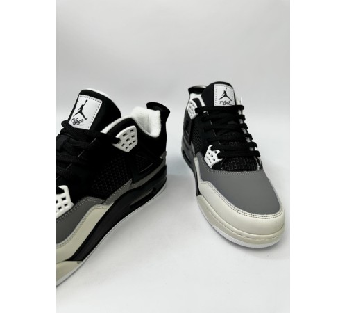 Зимние кроссовки Nike Air Jordan 4 Retro (black / gray / white)