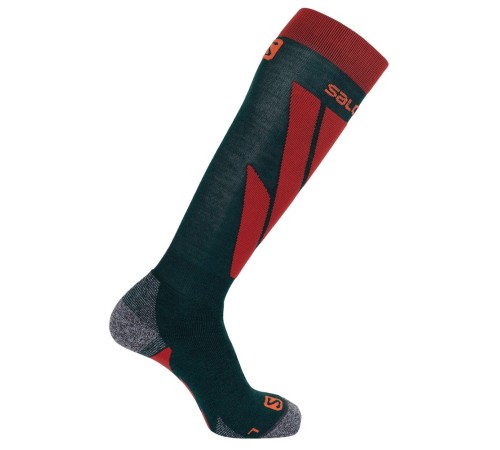 Шкарпетки гірськолижні Salomon S/ACCESS green gables/valiant poppy (LC124910056)