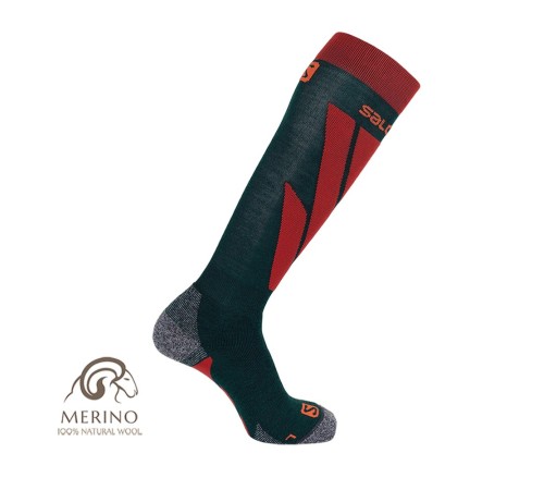 Шкарпетки гірськолижні Salomon S/ACCESS green gables/valiant poppy (LC124910056)