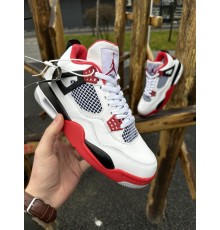 Зимние кроссовки Nike Air Jordan 4 Retro ЛІЦЕНЗІЯ (white / red)