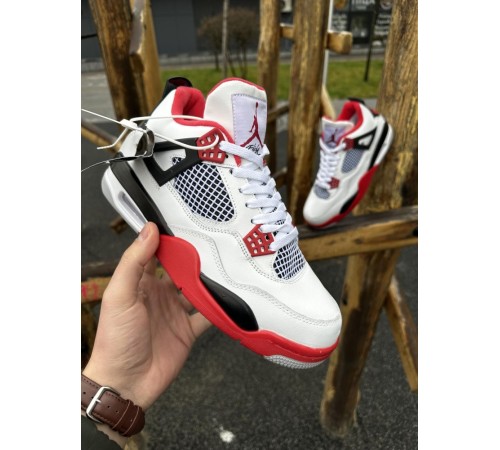 Зимние кроссовки Nike Air Jordan 4 Retro ЛІЦЕНЗІЯ (white / red)