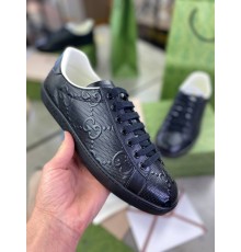 Кроссовки Gucci Ace с тиснением GG черные ob385