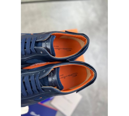 Кроссовки Santoni Blue из натуральной кожи ob389