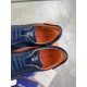 Кроссовки Santoni Blue из натуральной кожи ob389