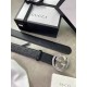 Ремень черный Gucci Signature серебристая пряжка r107