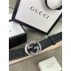 Ремень черный Gucci Signature серебристая пряжка r107