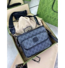 Мессенджер черный Gucci GG Interlocking c782