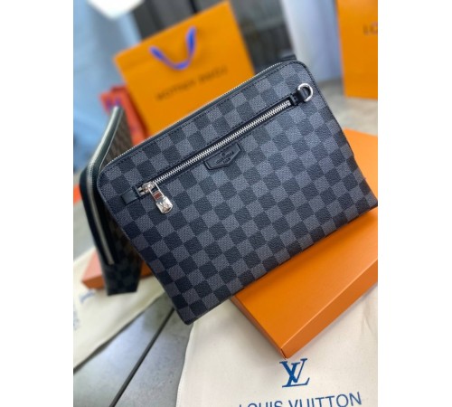 Клатч серый Louis Vuitton Kasai Damier Graphite c770