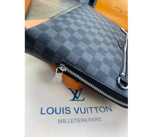 Клатч серый Louis Vuitton Kasai Damier Graphite c770