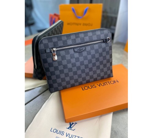 Клатч серый Louis Vuitton Kasai Damier Graphite c770