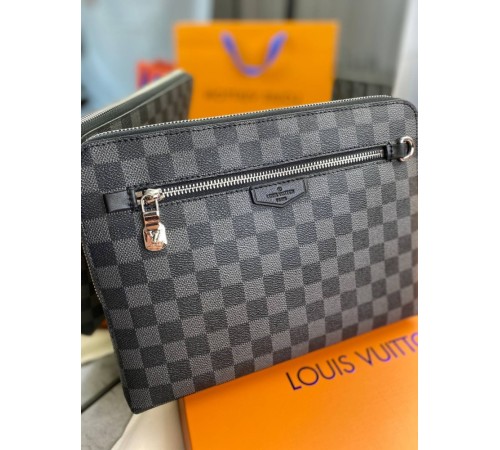 Клатч серый Louis Vuitton Kasai Damier Graphite c770