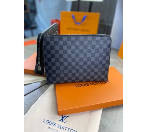 Клатч серый Louis Vuitton Kasai Damier Graphite c770