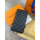 Бумажник серый Louis Vuitton на молнии Damirer Graphite k348