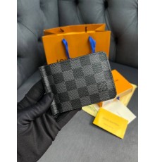 Зажим серый для денег Louis Vuitton Damier Graphite k306