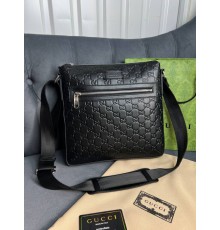 Мессенджер черный Gucci Black GG Supreme c779